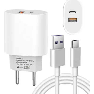 Fonte Carregador De Celular Turbo Pd 40w Cabo Tipo C Veloz