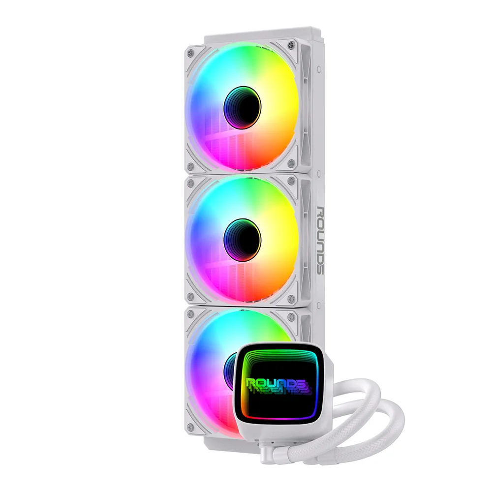Imagem 2 de 5 do produto Water Cooler Round5 Eurus White ARGB 360mm Amd/intel R5-wc-eurus-360w-2233
