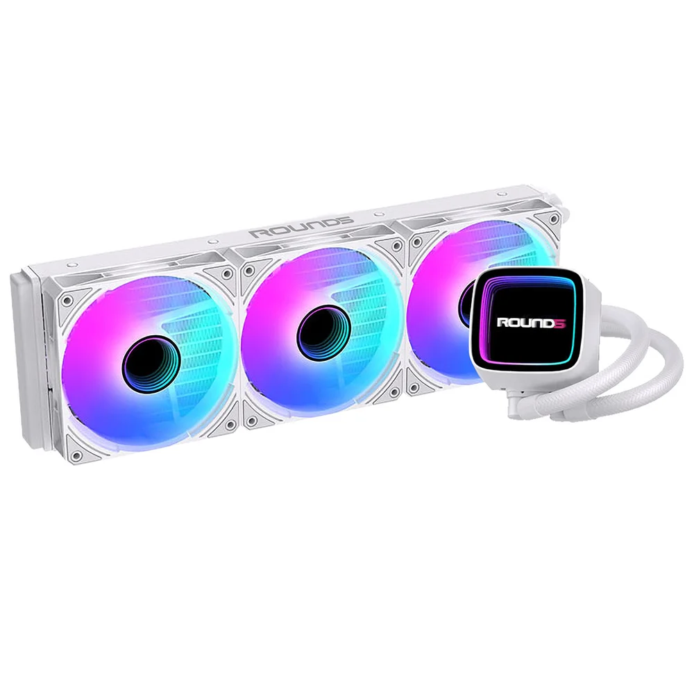 Imagem 3 de 5 do produto Water Cooler Round5 Eurus White ARGB 360mm Amd/intel R5-wc-eurus-360w-2233