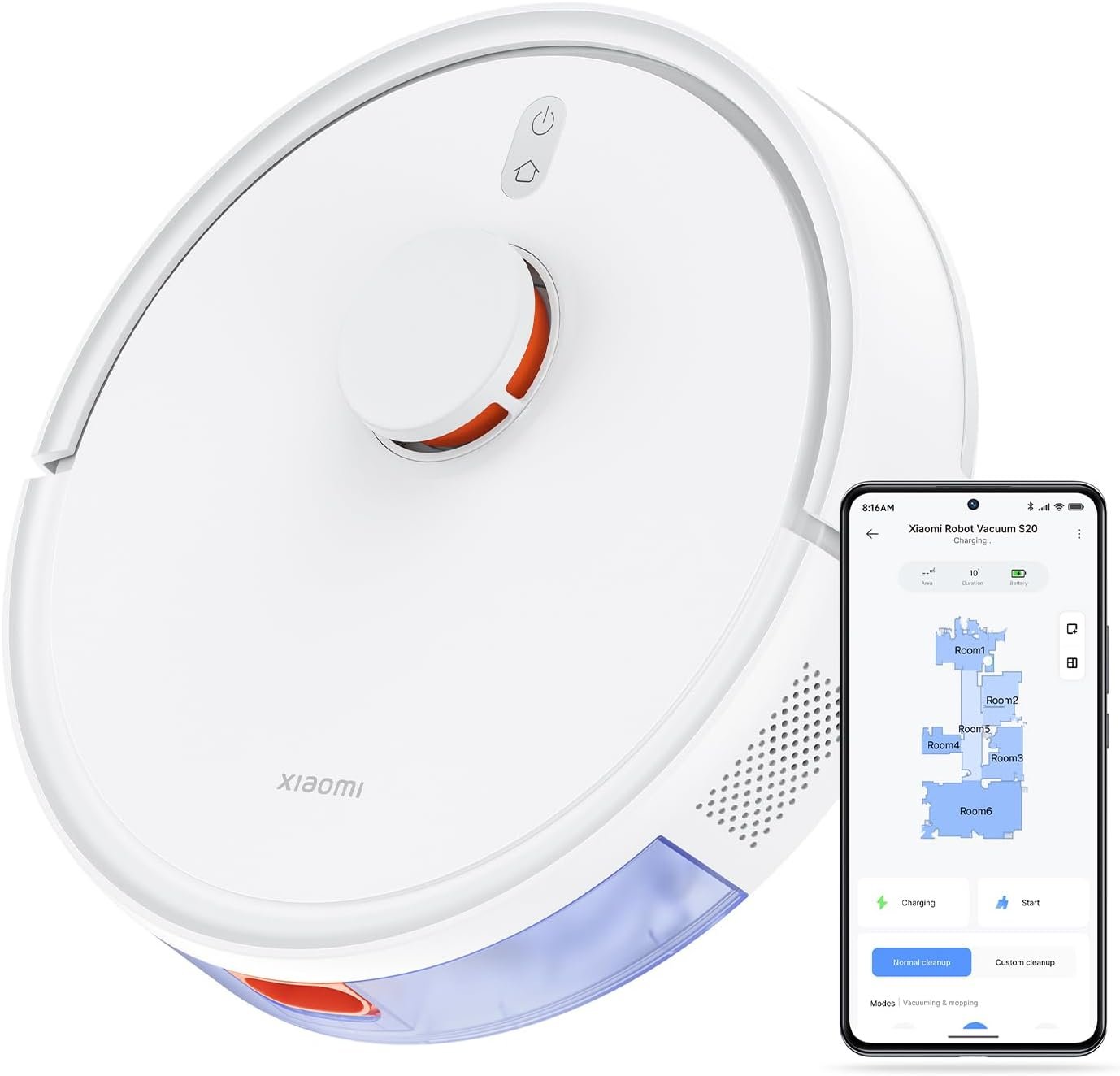 Robô Aspirador Xiaomi S20 Inteligente | Mapeamento 3d | Wi-fi App | Bivolt | 4000pa