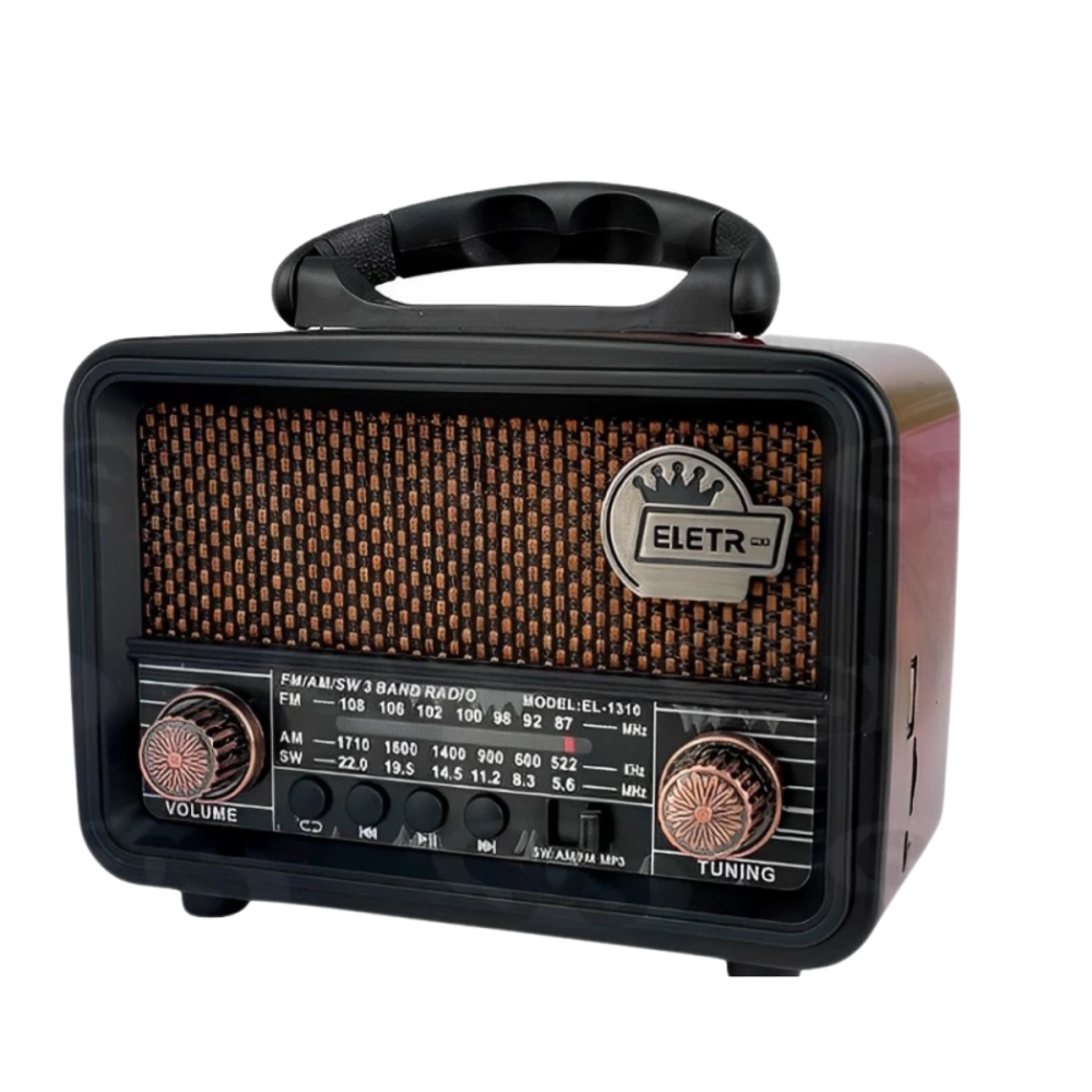 Rádio Retro 3w Bluetooth 5.1 Com Lanterna Eletromex El-1310