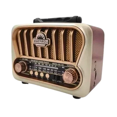Rádio Retro 3w Bluetooth 5.1 Com Lanterna Eletromex El-1311