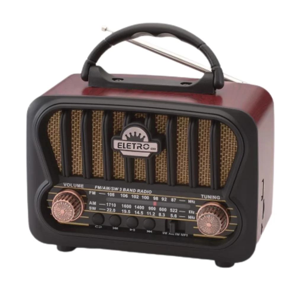 Imagem 4 de 4 do produto Rádio Retro 3w Bluetooth 5.1 Com Lanterna Eletromex El-1311
