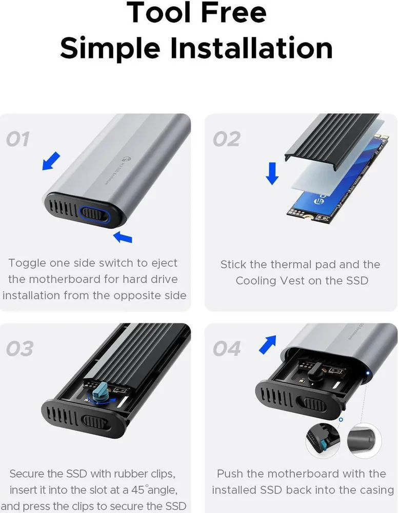 Case Ssd Externo M.2 Nvme 10gbps Rápido