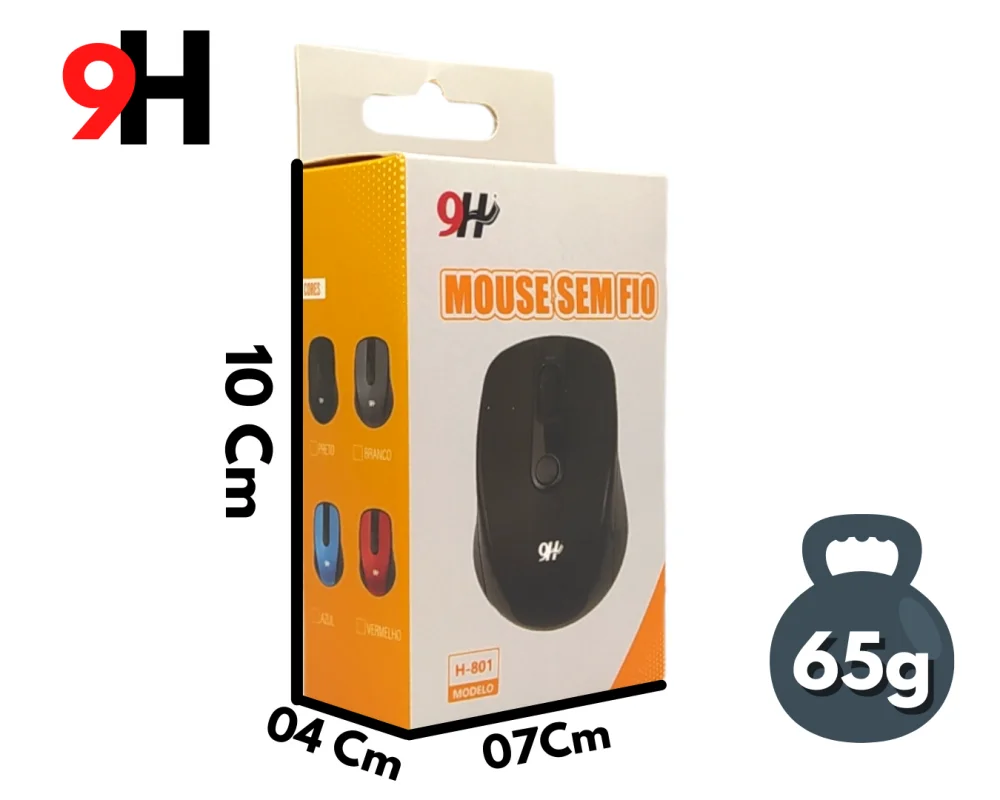 Imagem 3 de 5 do produto Mouse Sem Fio Com Conector Mini Usb Para Notebook E PC H-801