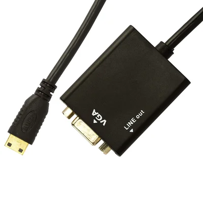 Cabo Adaptador Mini HDMI Para Vga Com Áudio
