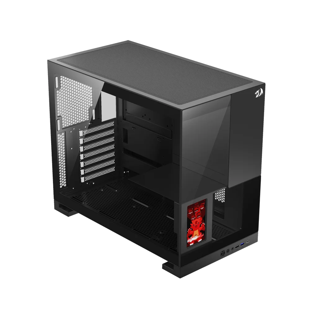 Imagem 5 de 5 do produto Gabinete Gamer Redragon Eternal Pro Preto Sem Fans Com Tela Lcd Ca-613b
