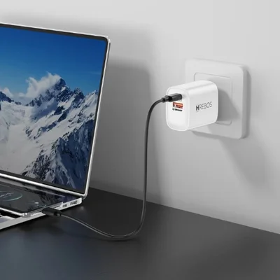 Carregador 20w Hrebos Crg-232 Rápido Usb-c + Usb-a Branco — foto 4