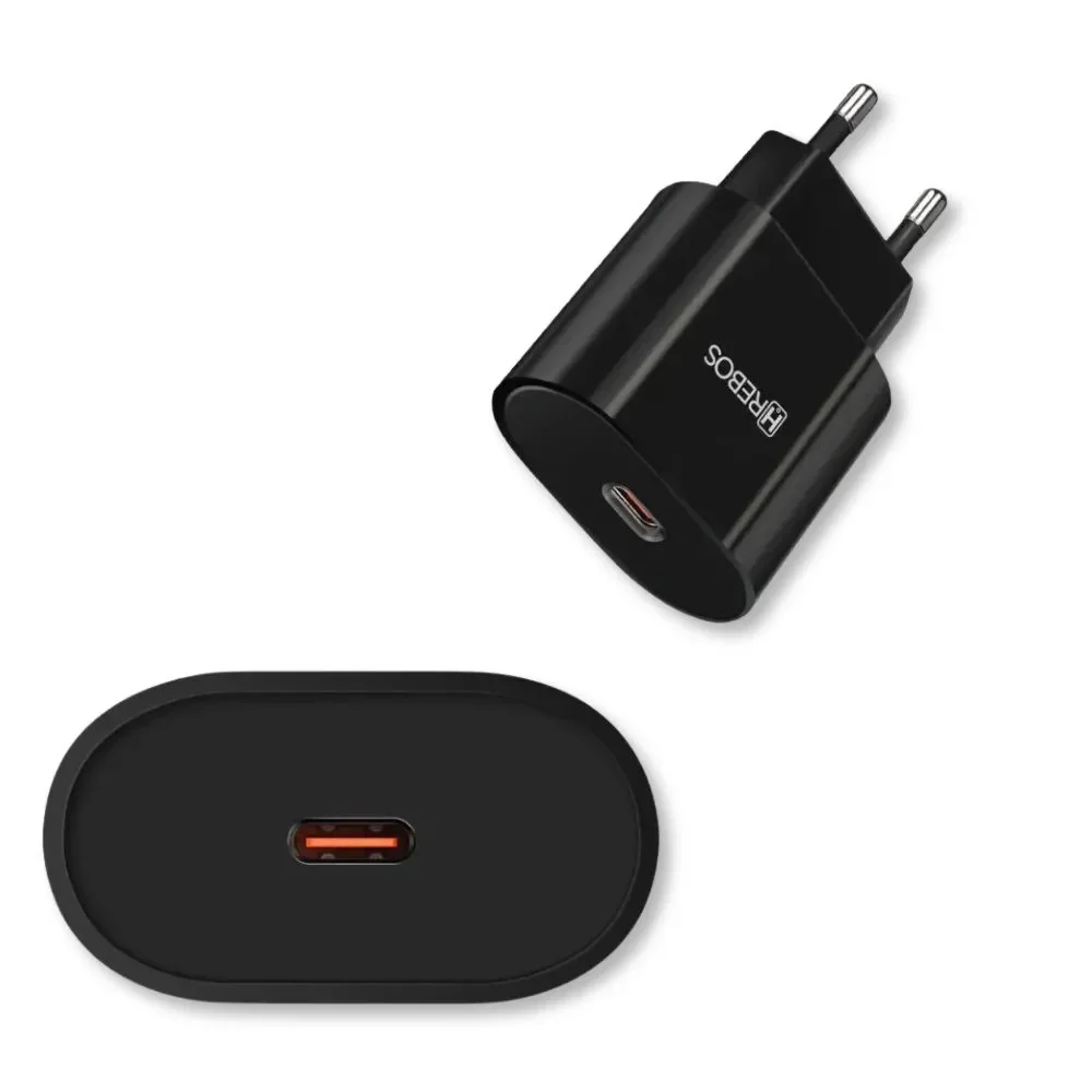Imagem 3 de 4 do produto Fonte Carregador Usb-c Turbo 20w Volt Max  Hrebos Crg-211 Preto