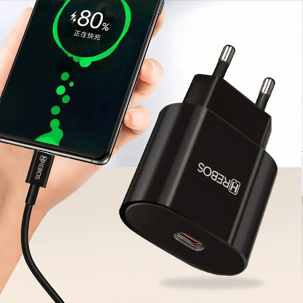 Imagem 4 de 4 do produto Fonte Carregador Usb-c Turbo 20w Volt Max  Hrebos Crg-211 Preto