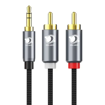 Cabo P2 Para Rca 5 Metros Estereo Preto Discabos