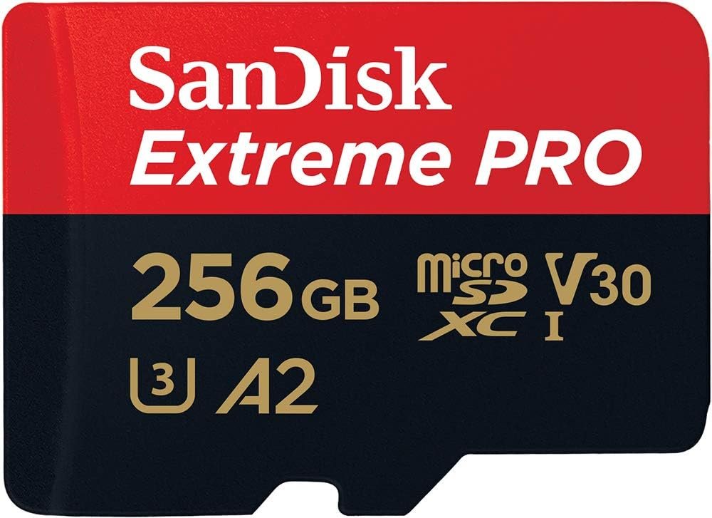 Cartão De Memória Micro Sdxc Sandisk Extreme Pro 256 Gb + Adaptador Sd Até 200 Mb/s A2, Uhs-i, Classe 10, U3, V30