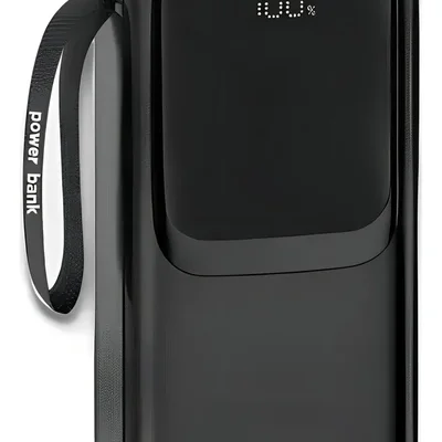 Carregador Power Bank Turbo Rápido 30000mah Portátil Tipo C Cor Preto