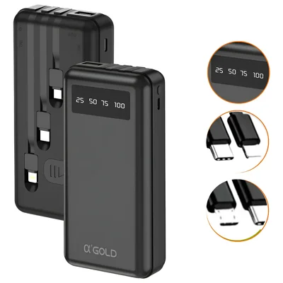 A'gold Power Bank 20000mah Portatil Universal Turbo Carregador + Cor Preto