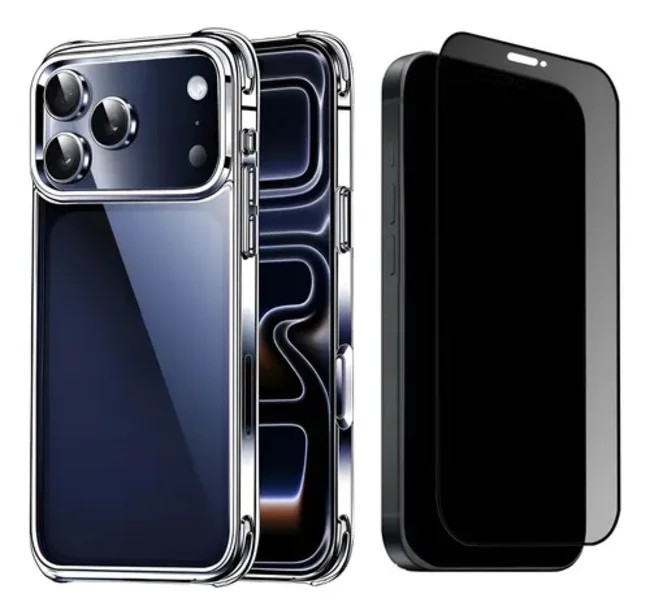 Capa Capinha Para Iphone 17 Pro Max + Película Privacidade De Vidro
