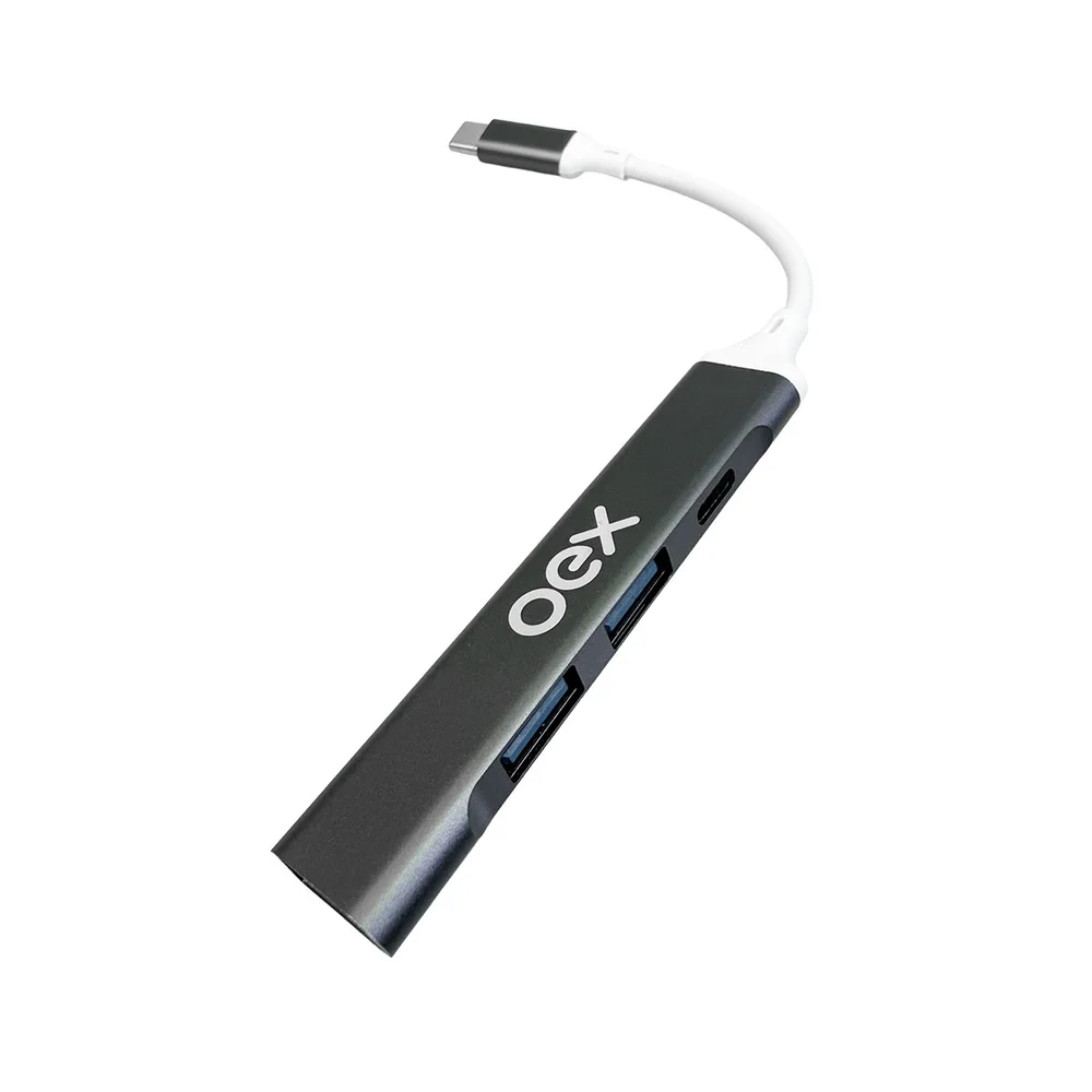 Imagem 1 de 5 do produto Hub Usb Tipo-c Com 3 Usb 3.0 E 1 Usb-c Prata Hb106