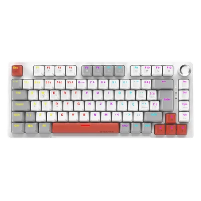 Teclado Mecanico 75% PCyes Arkeum - White Ghost - Switch Red - Akwg75rbr