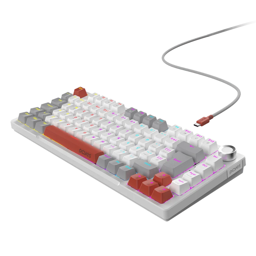 Imagem 3 de 5 do produto Teclado Mecanico 75% PCyes Arkeum - White Ghost - Switch Red - Akwg75rbr