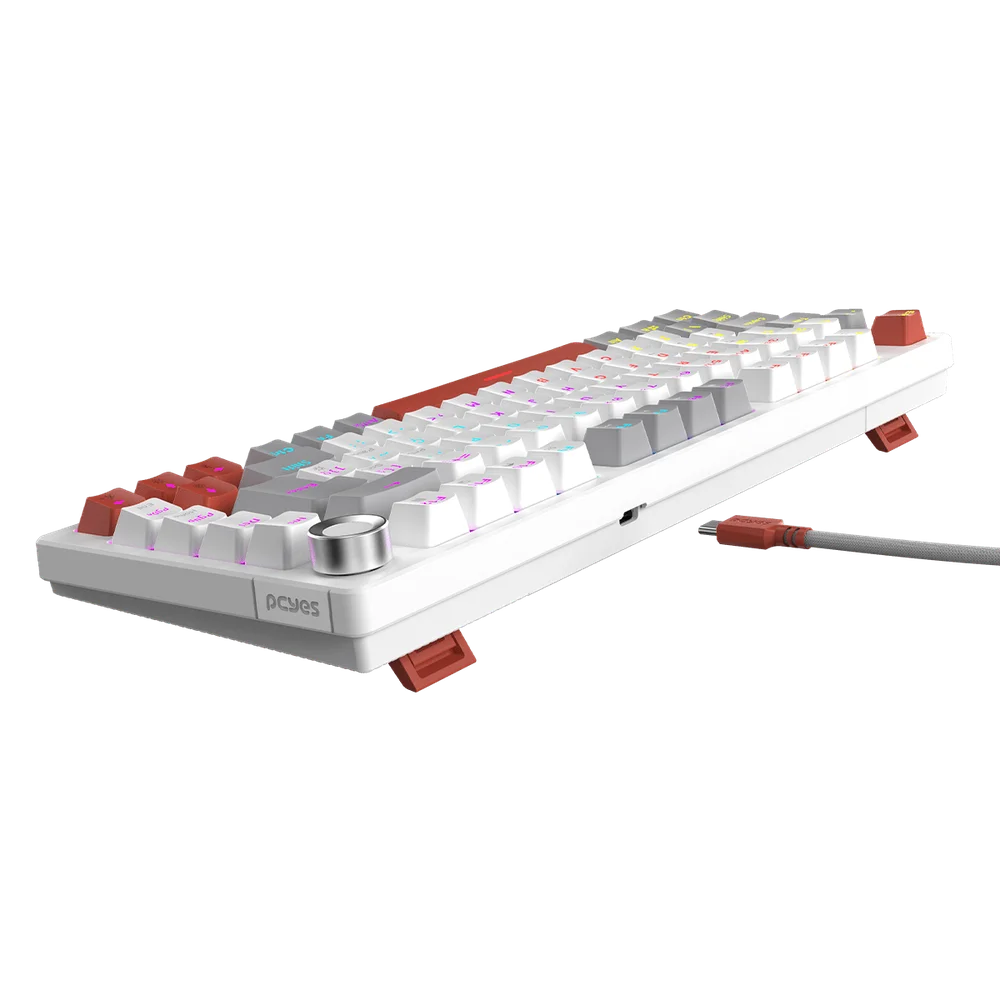Imagem 5 de 5 do produto Teclado Mecanico 75% PCyes Arkeum - White Ghost - Switch Red - Akwg75rbr