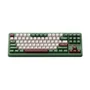 Teclado Mecanico Gamer Tac87 Matcha Red Bean RGB Wireless Switch Cilantro Tatil Akko Verde, Branco E Vermelho
