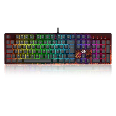 Teclado Optico Gamer Infernal Dragon Viserion RGB Dust-proof Switch Brown Redragon Id582 V2 Preto