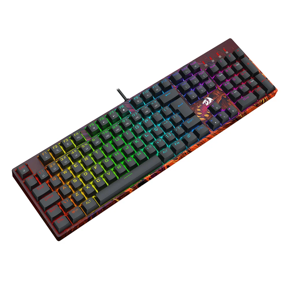 Teclado Optico Gamer Infernal Dragon Viserion RGB Dust-proof Switch Brown Redragon Id582 V2 Preto