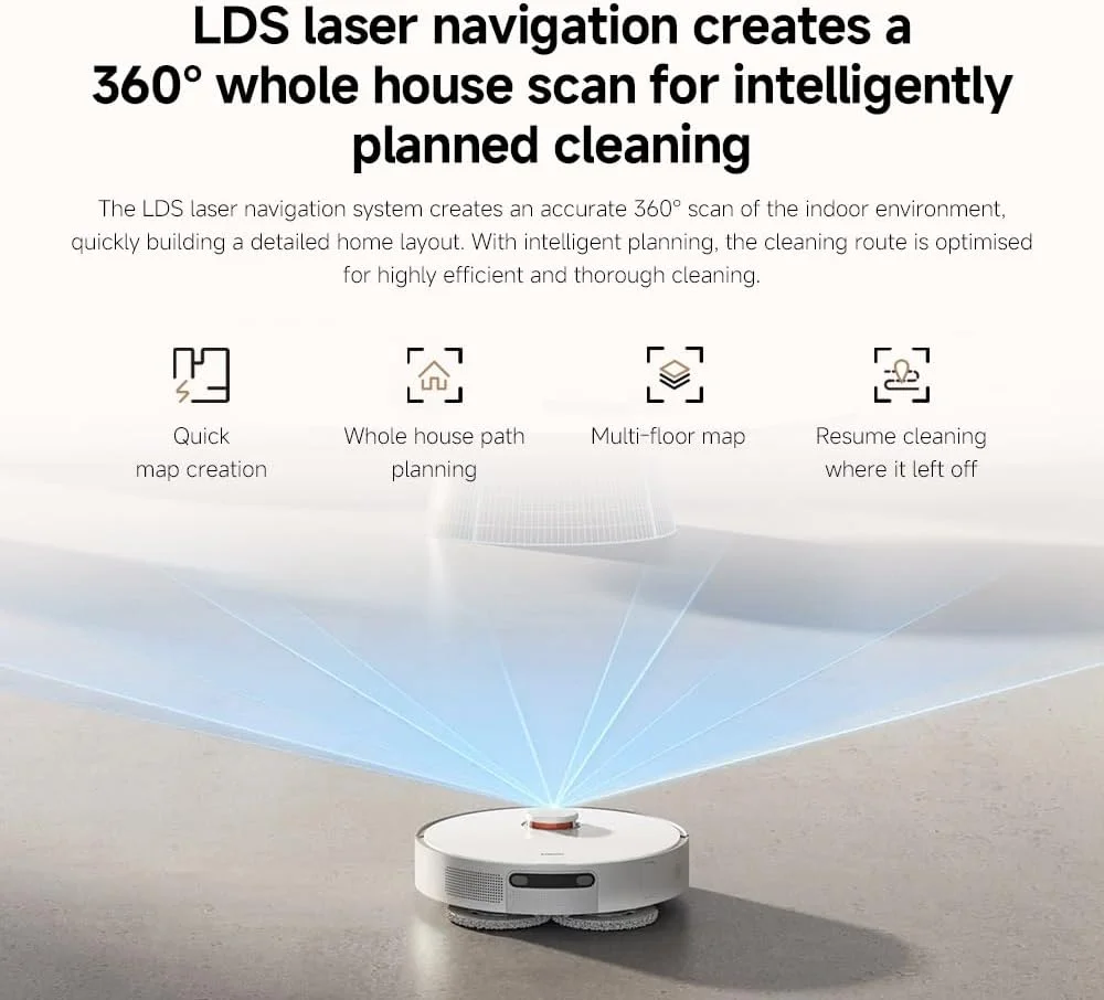 Robo Aspirador Xiaomi Robot Vacuum X20+ Com Estação Base Inteligente Multifuncional 6000pa,... 6