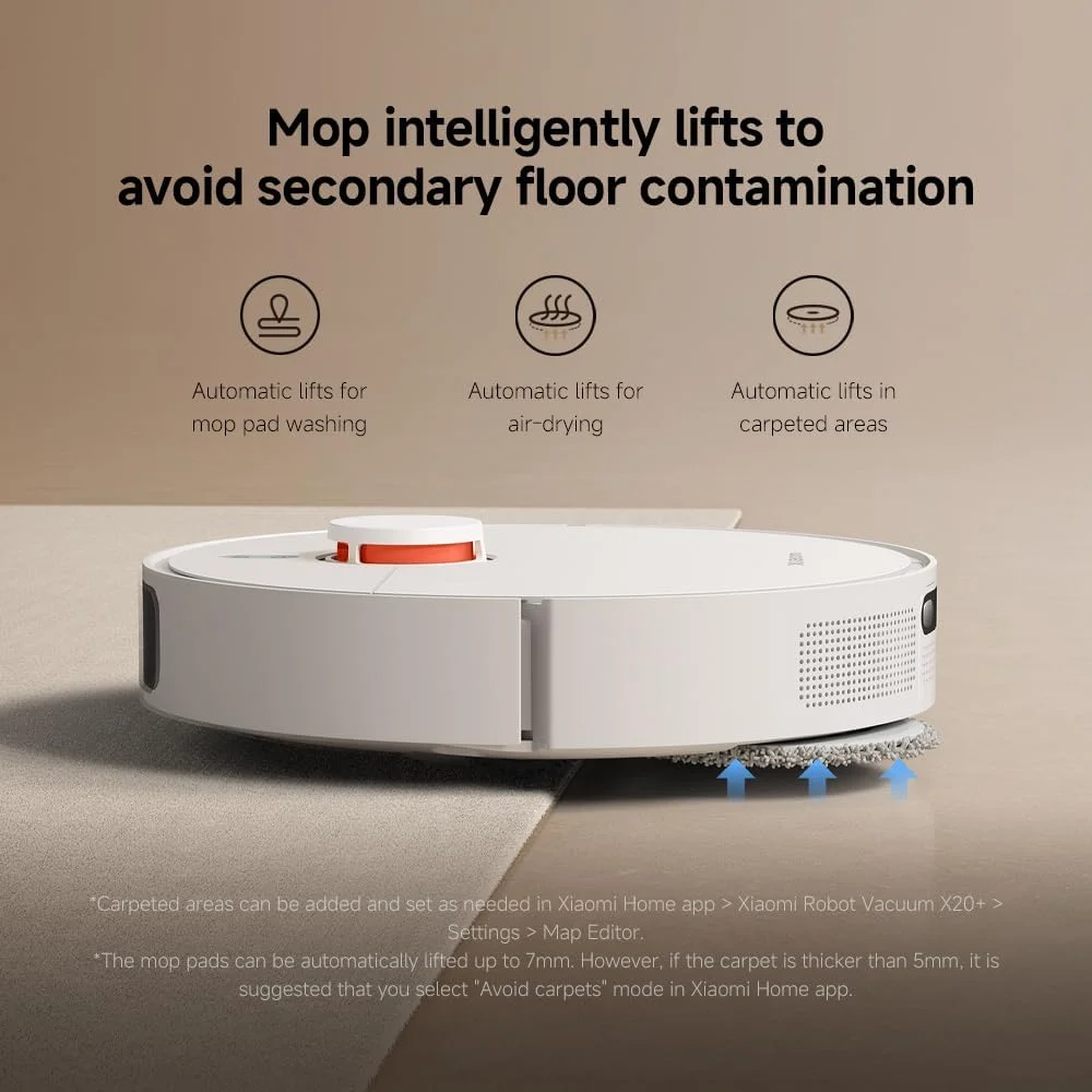 Robo Aspirador Xiaomi Robot Vacuum X20+ Com Estação Base Inteligente Multifuncional 6000pa,... 7
