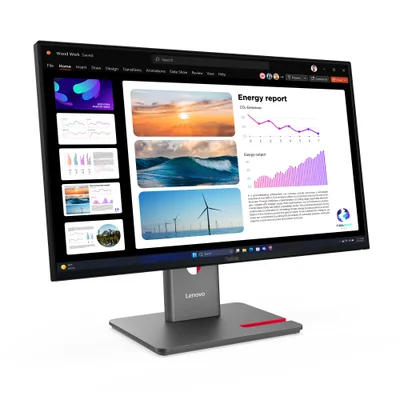 Monitor Lenovo Thinkvision P24q-40 23,8" Qhd Ips 2560x1440 Com Webcam Mc60, Usb-c, Ajuste Ergonômico E Eye Comfort