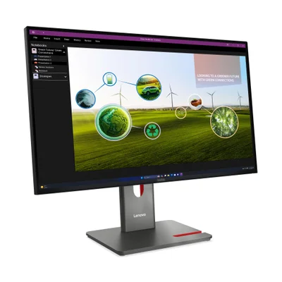 Monitor Lenovo Thinkvision P27q-40 27" Qhd Ips 2560x1440, 99% SRGB, Hdr10, Webcam Mc60, Usb-c, HDMI 2.1, Dp 1.4, Ajuste Ergonômico, Vesa, Preto