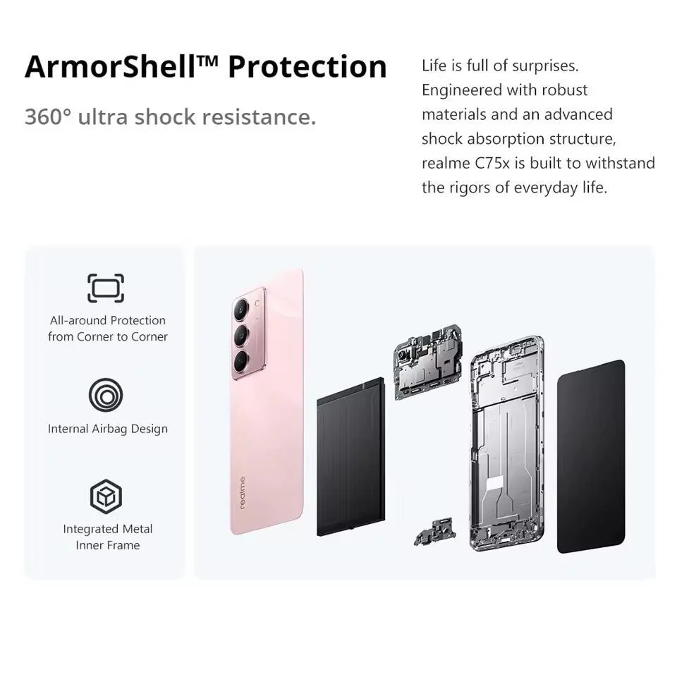 Imagem 2 de 5 do produto Smartphone Realme C75x 8/256gb Nfc Ip69 - Rosa