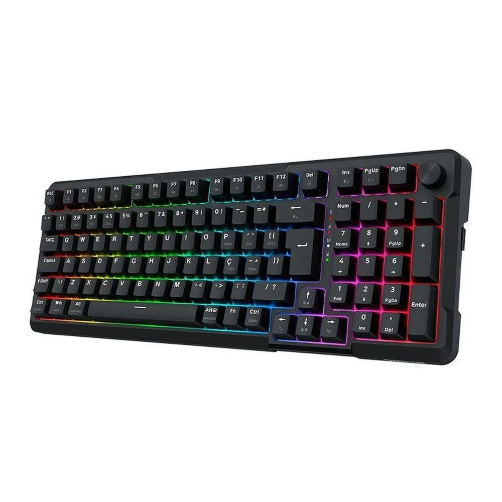 Imagem 2 de 5 do produto Teclado Mecânico Redragon Arlokks, RGB, Abnt2, Switch Rpc Linear, Tri-mode, Preto