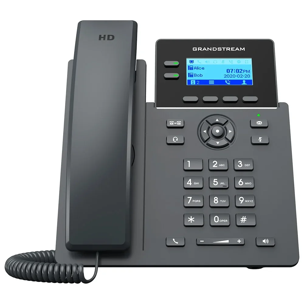 Telefone Ip Grandstream, Visor Lcd, 4 Contas Sip, 2 Linhas, Poe, Preto - Grp2602g