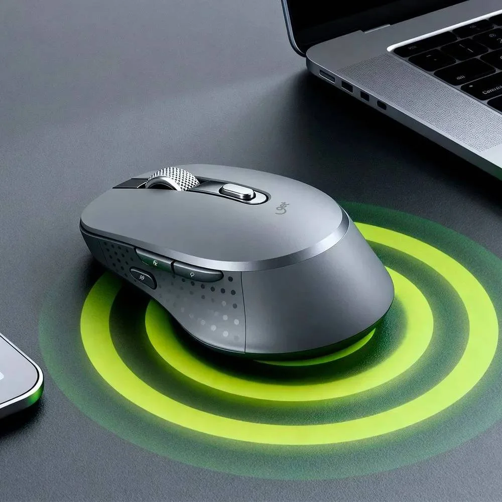 Imagem 5 de 5 do produto Mouse Sem Fio Bluetooth 5.1 Usb, Recarregável Get Silence, 7 Botões, 1600dpi, Grafite