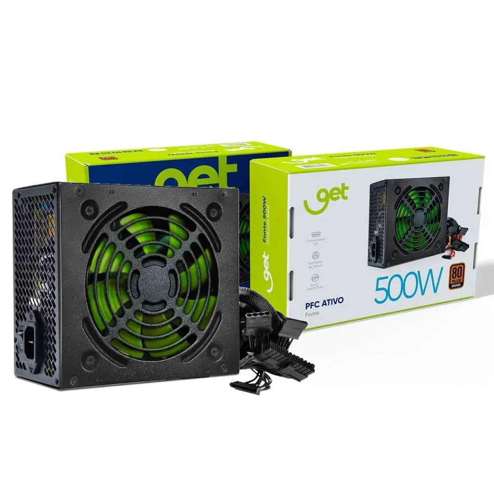 Fonte De Alimentação Get 500w 80 Plus Bronze Bivolt