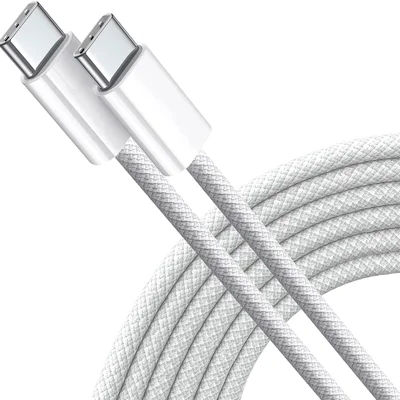 Cabo Usb-c Turbo 60w De 1 Metro Trançado 2m Compatível Android E Iphone 15, 15 Pro E 15 Pro Max