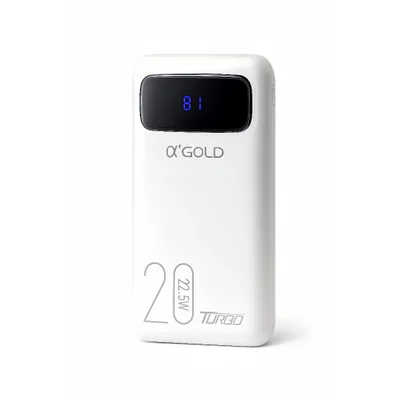 Power Bank Carregador Portátil 20.000mah Turbo 22.5w Agold Bte-38 Branco