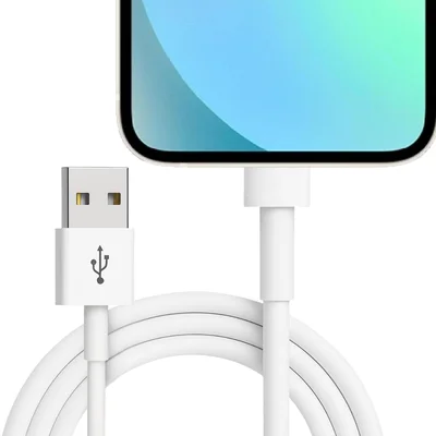 Cabo Usb Reforçado 1 Metro Compatível Com Iphone 6 Ao 14, Ipad E Airpods, Carregamento Turbo Rápido E Transferência De Dados