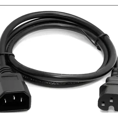 Cabo De Força C13 Macho Para C15 Fêmea - 1,8 Metros Preto 127/220v