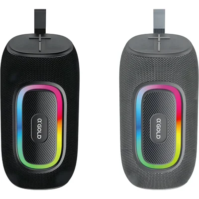Caixa De Som Portátil Bluetooth Akgold Sm-10 A'gold 20w Preto Com LED