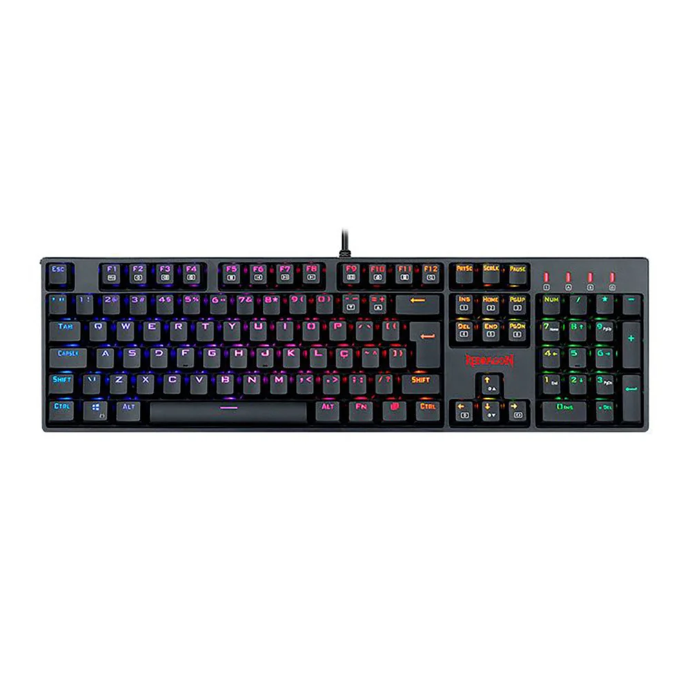 Imagem 5 de 5 do produto Teclado Mecanico Usb Gamer Surara Pro Switch Brown Redragon K582RGB-pro V2 Preto