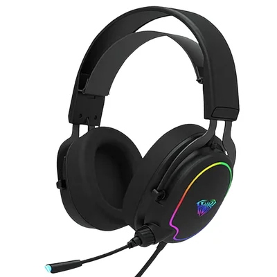 Headset Gamer Aula F606 RGB Com Microfone De Alta Sensibilidade