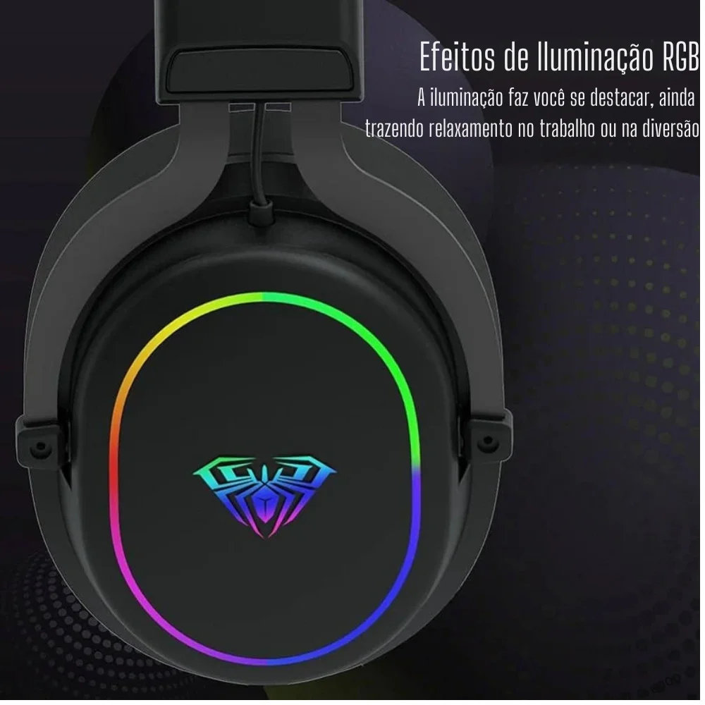 Imagem 3 de 5 do produto Headset Gamer Aula F606 RGB Com Microfone De Alta Sensibilidade