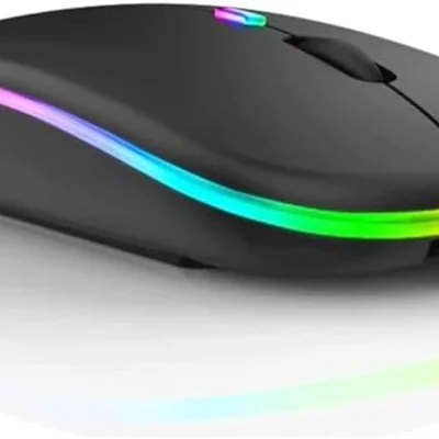 Mouse Sem Fio Recarregável Wireless Bluetooth Optico LED RGB Colorido Ergonômico Usb 2.4 Ghz Notebook Computador PC Desktop Linha Premium