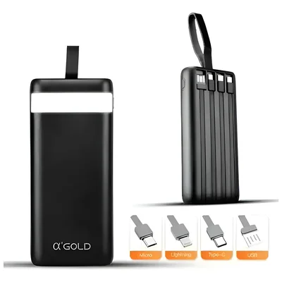 Carregador Portátil 20.000 Mah Bte-05a 4 Saídas Agold Preto