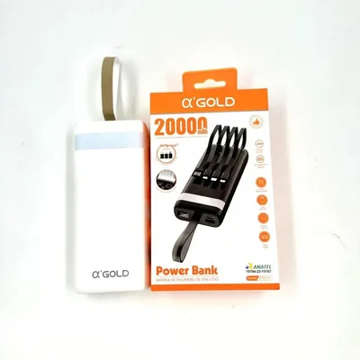 Carregador Portátil 20.000 Mah Bte-05a 4 Saídas Agold Branco