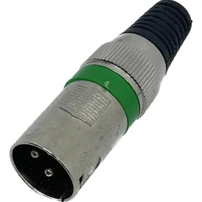 Cannon Xlr Macho Conector 3 Pinos Verde Profissional Kit 2