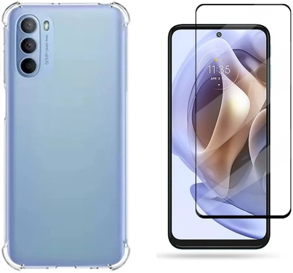 Kit Película 3d De Vidro  + Capa Transparente Anti Impacto Moto G31