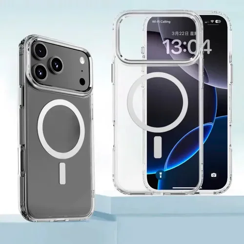 Imagem 5 de 5 do produto Capa Capinha Mag Safe Premium Para Iphone 17 Pro Max Transparente