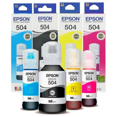 Kit 4x Tinta T504 | L4150 L4160 L6191 L6161 L6171 | Cmky